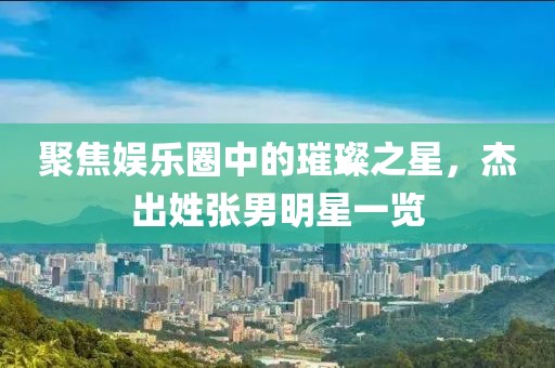 聚焦娱乐圈中的璀璨之星，杰出姓张男明星一览