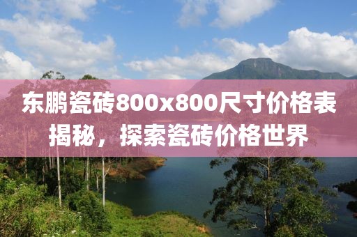 东鹏瓷砖800x800尺寸价格表揭秘，探索瓷砖价格世界