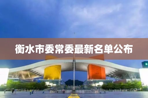 衡水市委常委最新名单公布