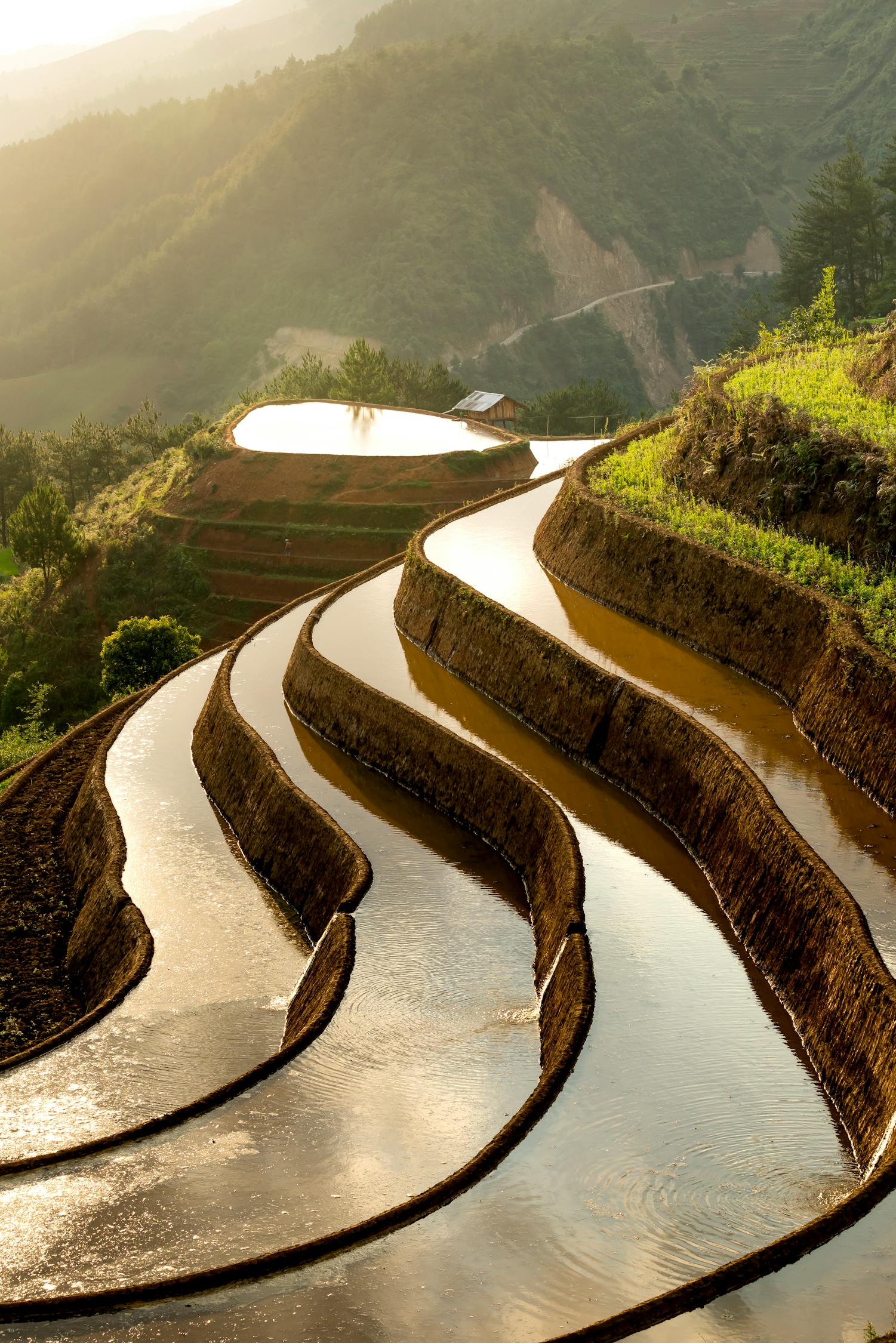 欧家梯田美景，大自然的壮丽画卷展现眼前